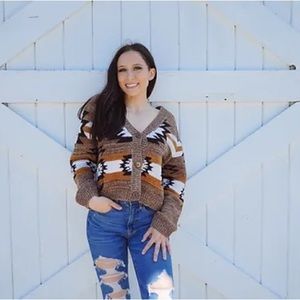 Aztec cropped cardigan